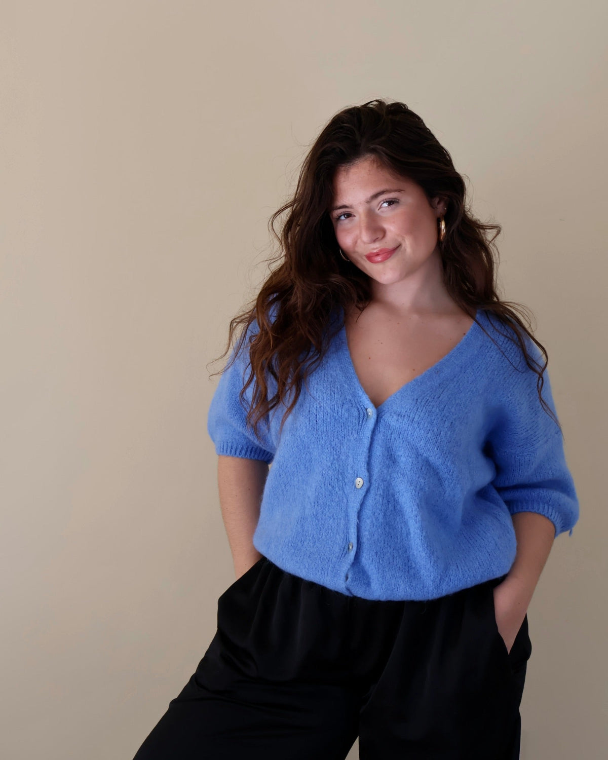BETTY CARDIGAN - CORNFLOWER