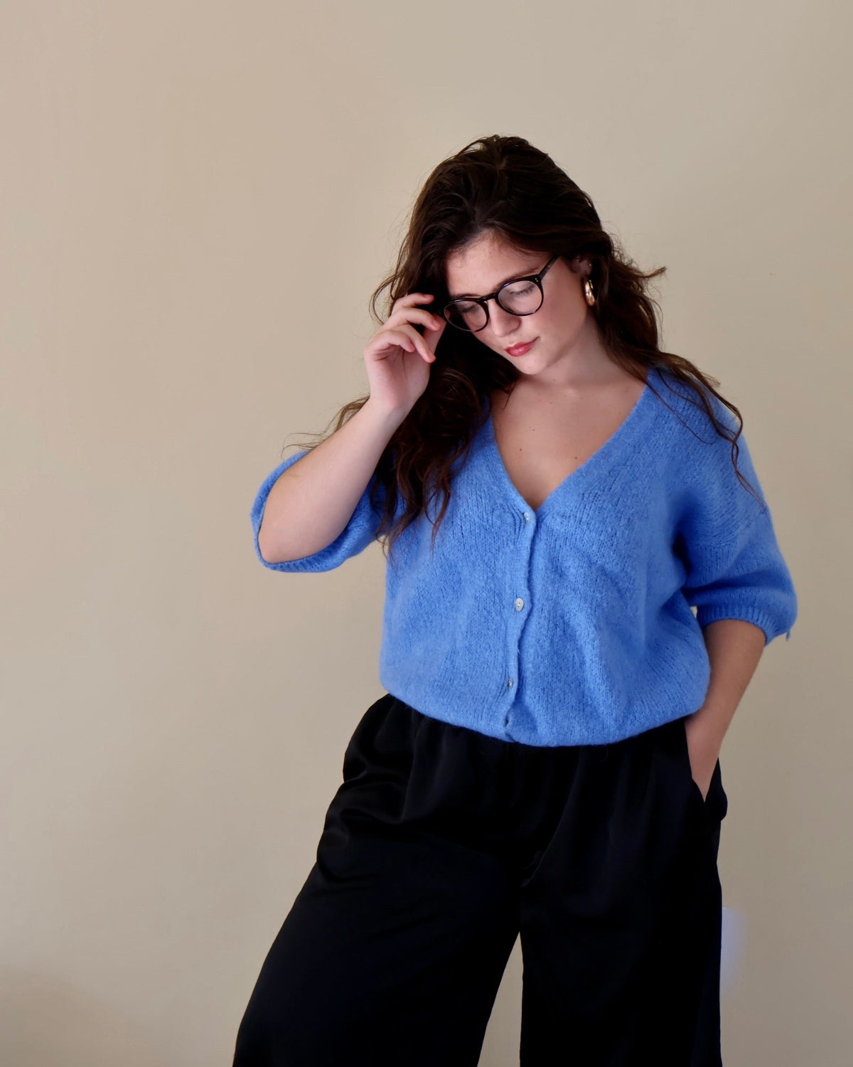 BETTY CARDIGAN - CORNFLOWER