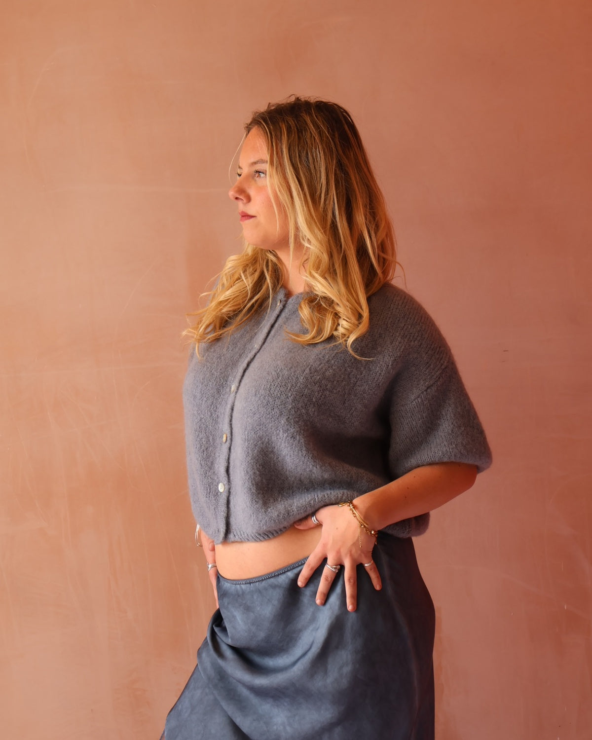 CHLOE CARDIGAN - STEEL