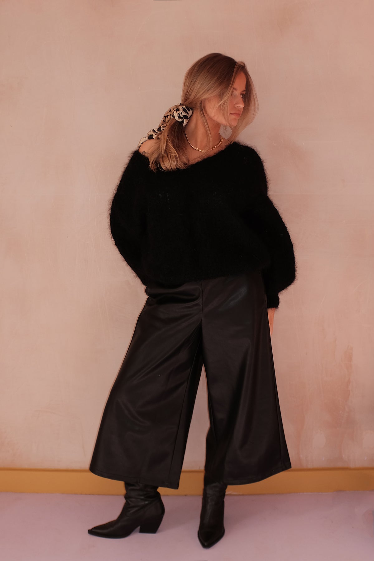 DARCY LEATHER TROUSER - BLACK