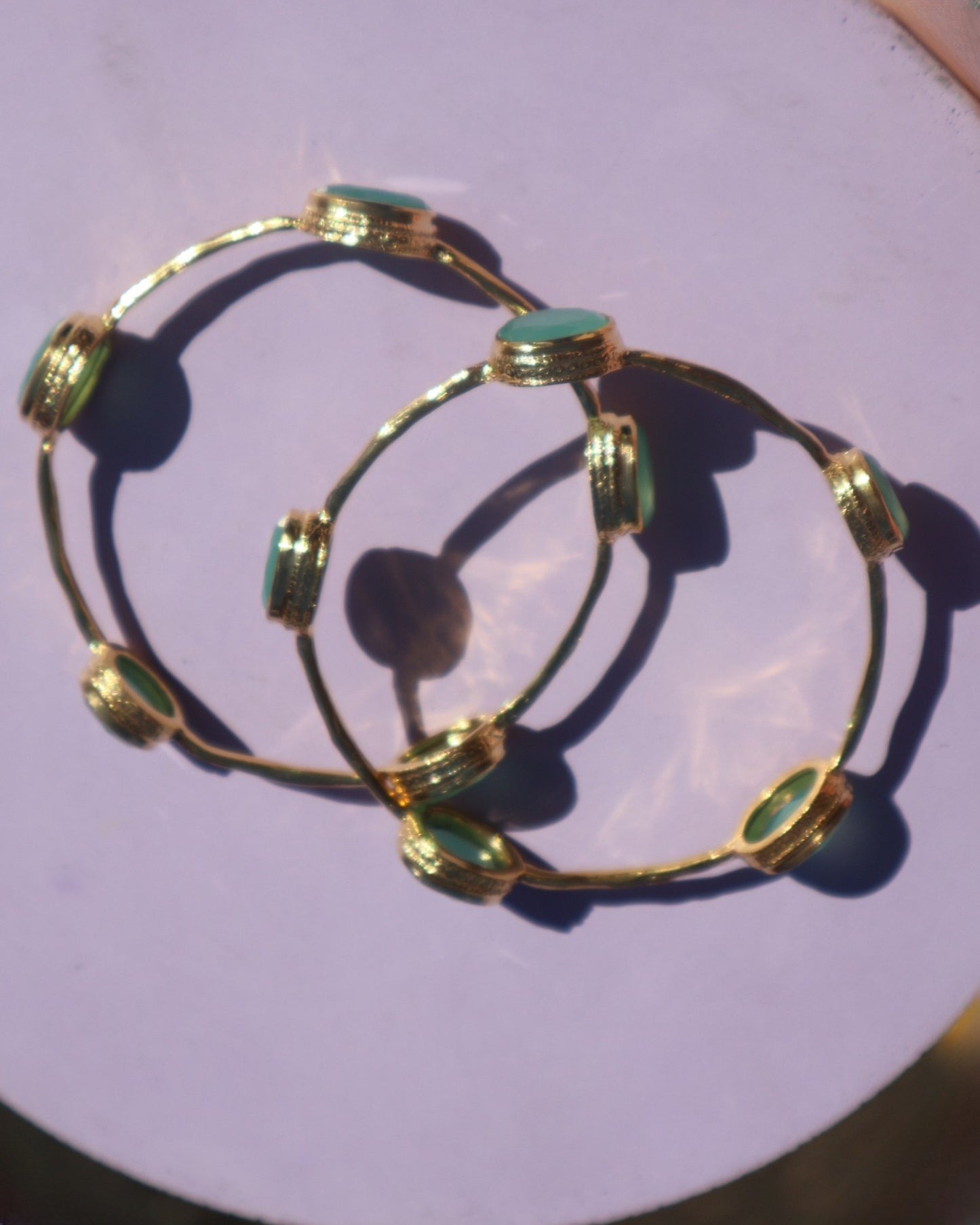 GEMSTONE BANGLES - GOLD