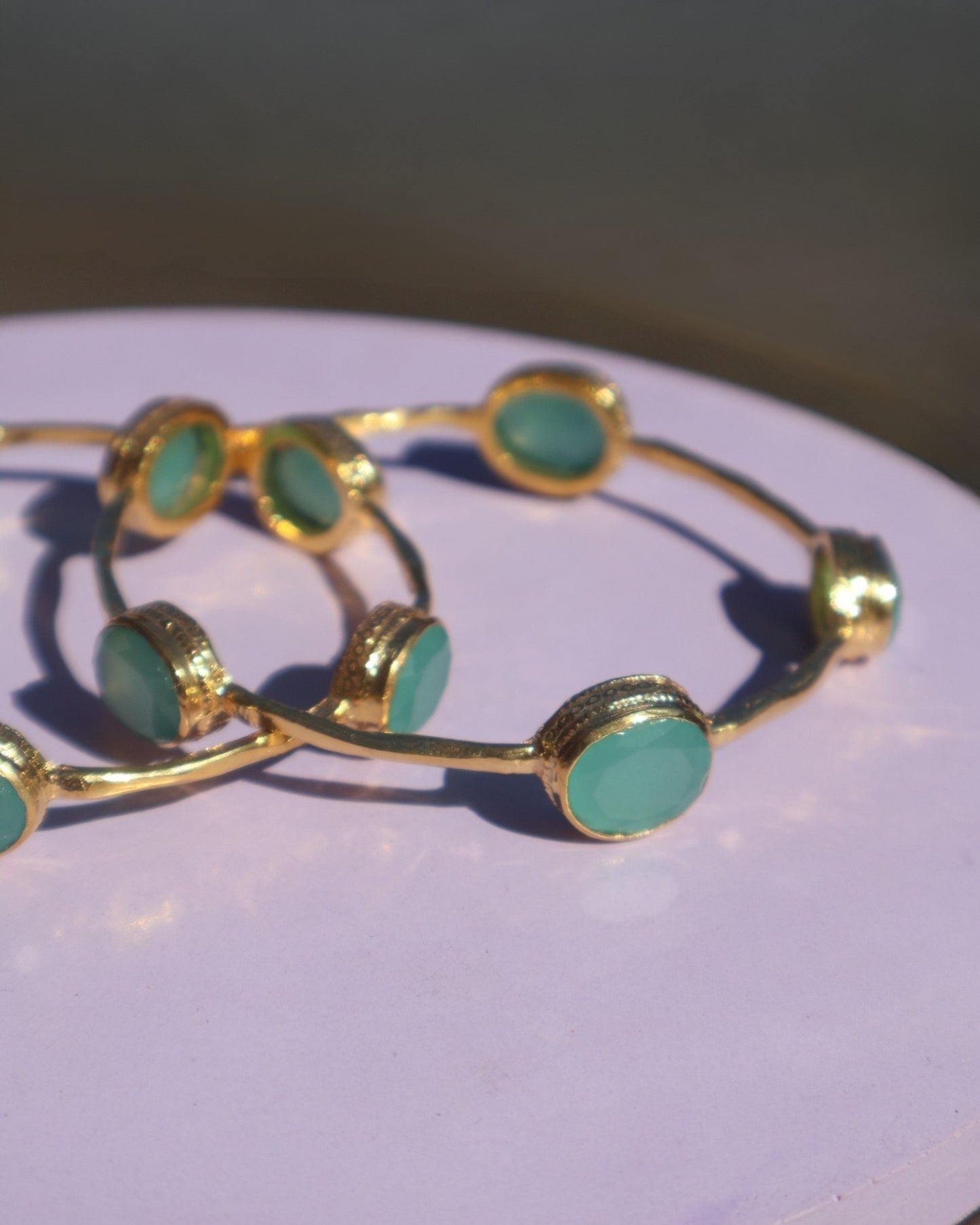 GEMSTONE BANGLES - GOLD