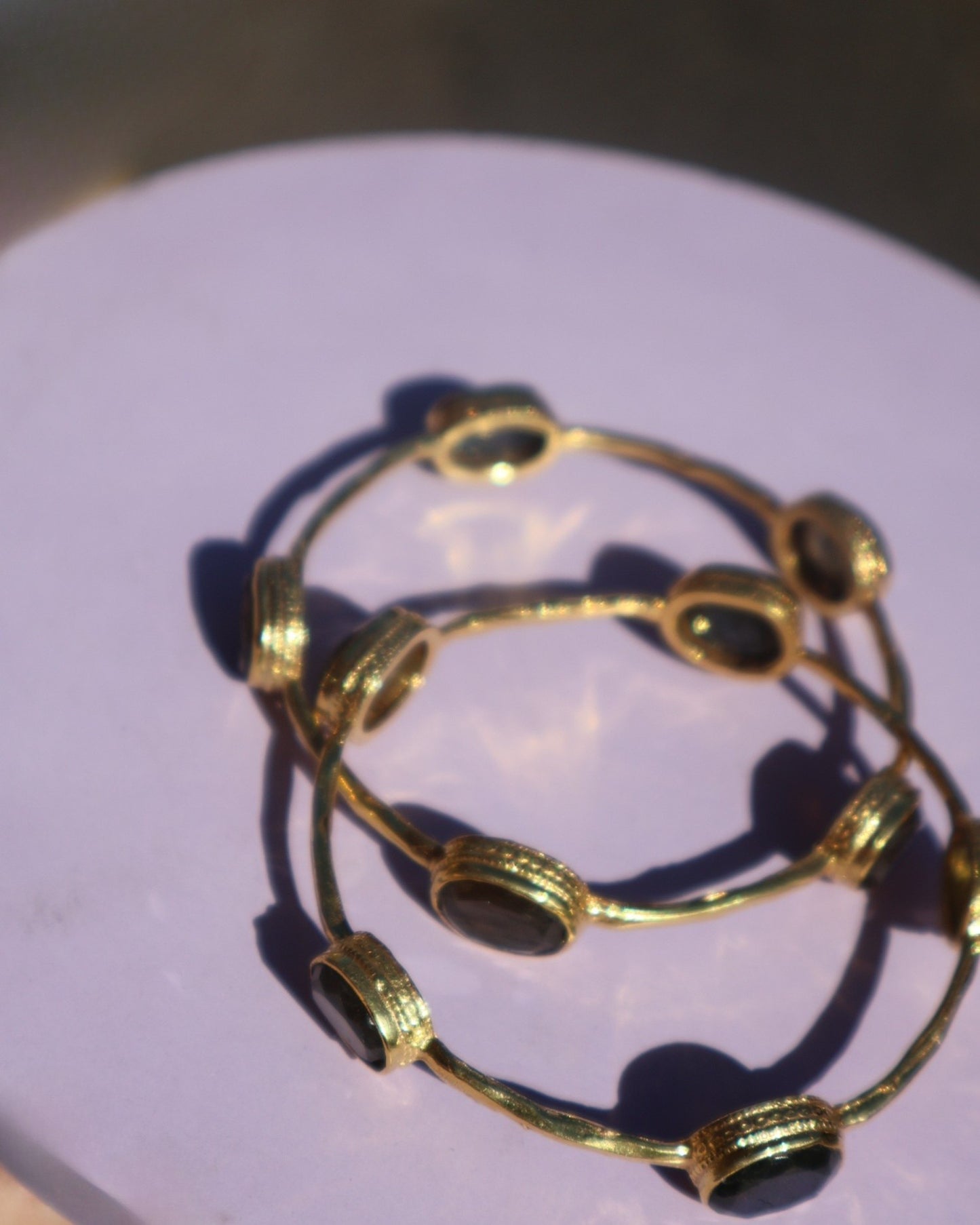GEMSTONE BANGLES - GOLD