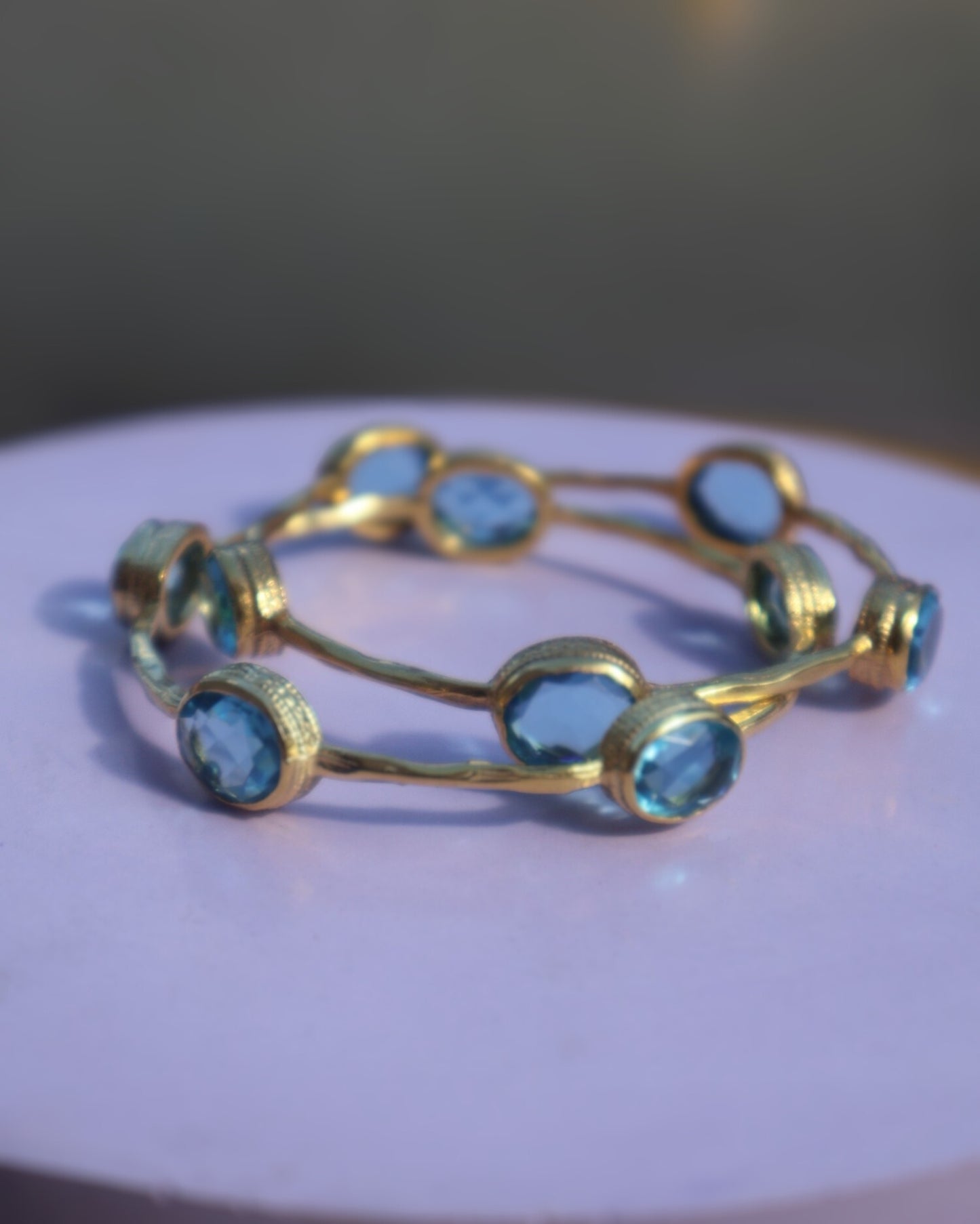 GEMSTONE BANGLES - GOLD