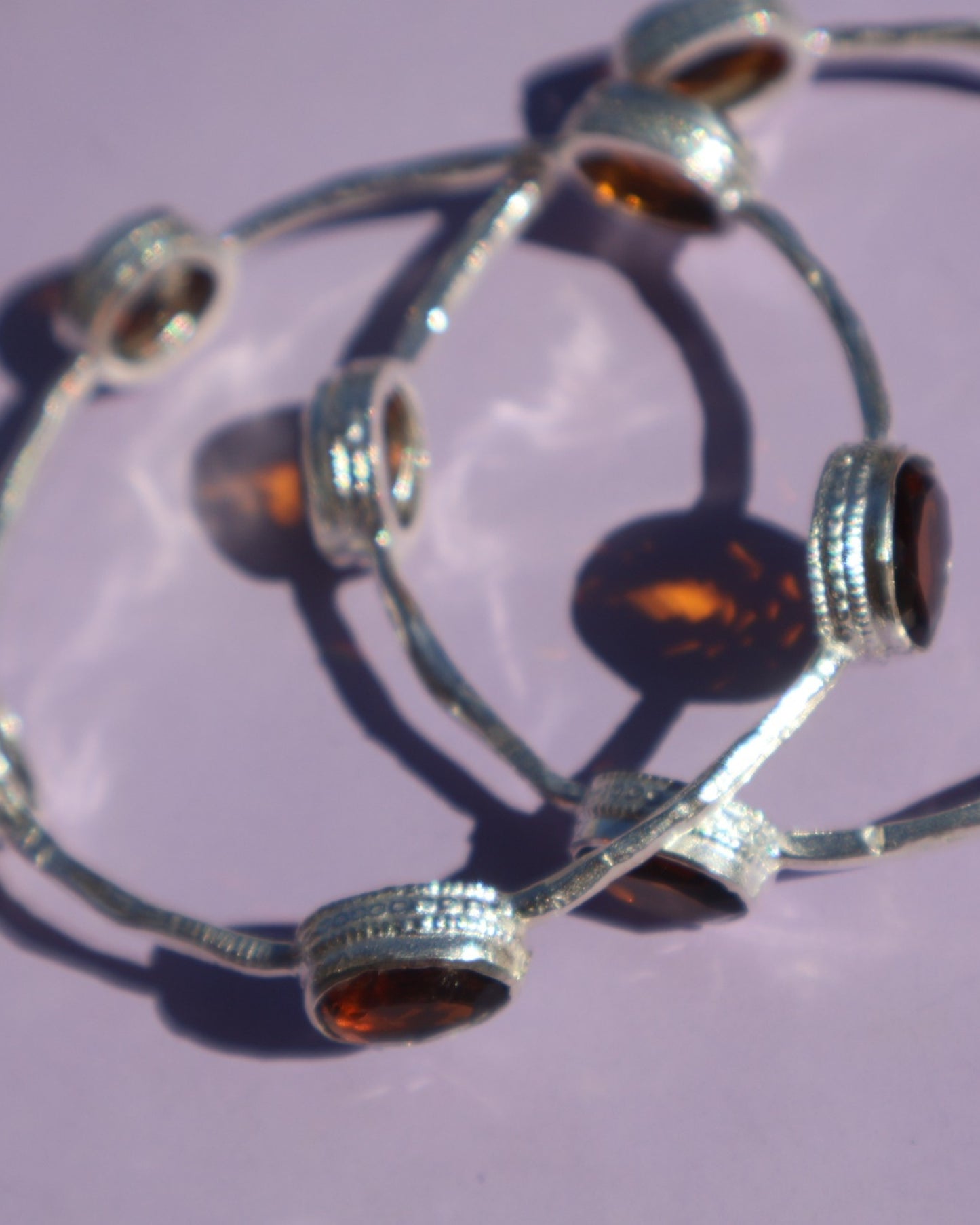 GEMSTONE BANGLES - SILVER