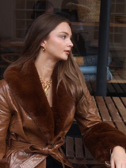 RUBY CROPPED TRENCH- BROWN