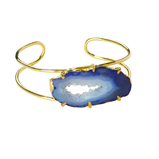Natural Blue Gemstone Cuff Bracelet By YAA YAA LONDON