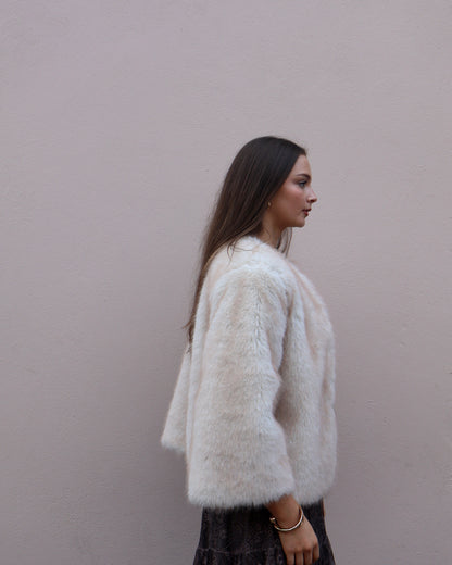 BELLA FUR COAT - CREAM