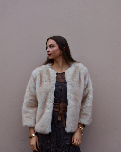 BELLA FUR COAT - CREAM