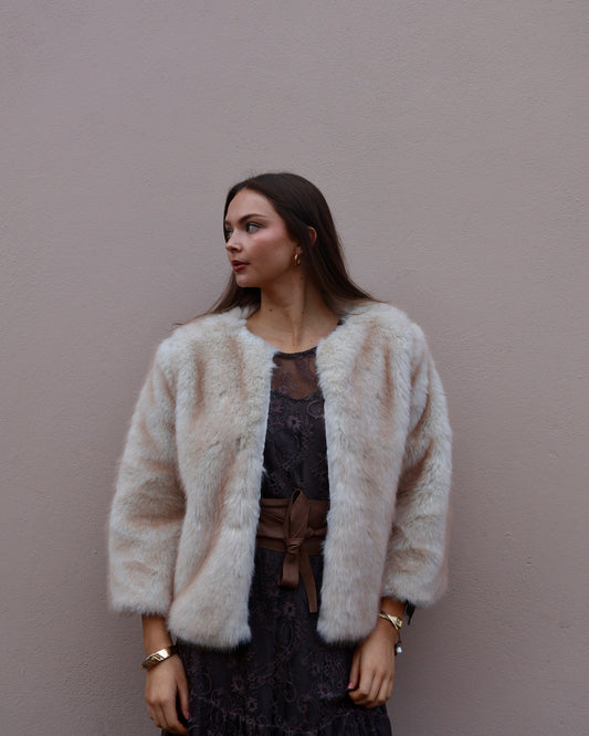 BELLA FUR COAT - CREAM