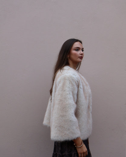 BELLA FUR COAT - CREAM
