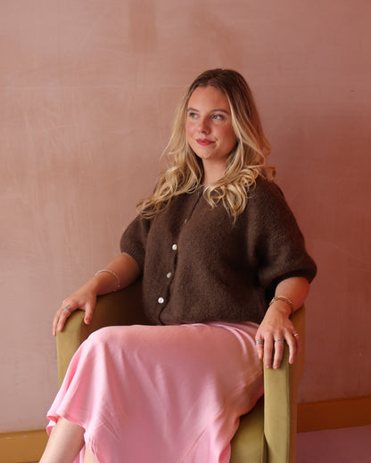 CHLOE CARDIGAN - CHOCOLATE