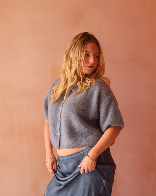 CHLOE CARDIGAN - STEEL