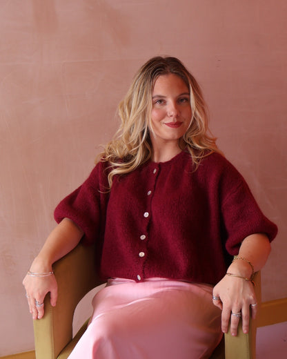 CHLOE CARDIGAN - WINE