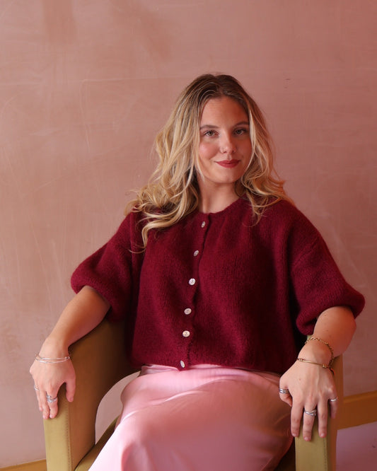 CHLOE CARDIGAN - WINE