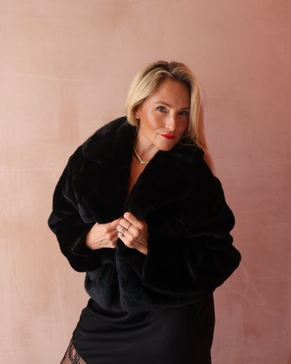 Cosie Fur Coat Black