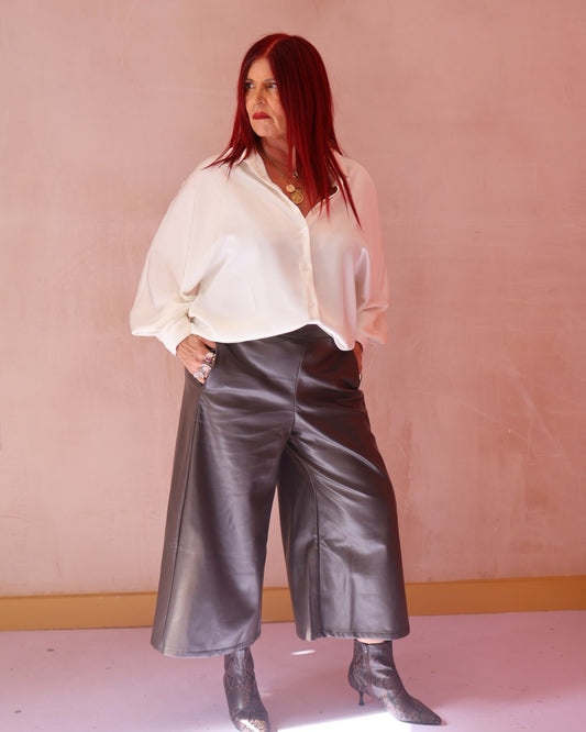 DARCY LEATHER TROUSER - BROWN