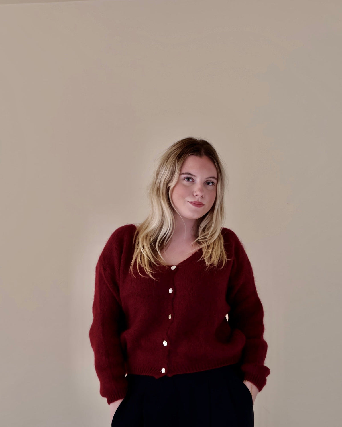 Ottilie Cardigan Wine Red 