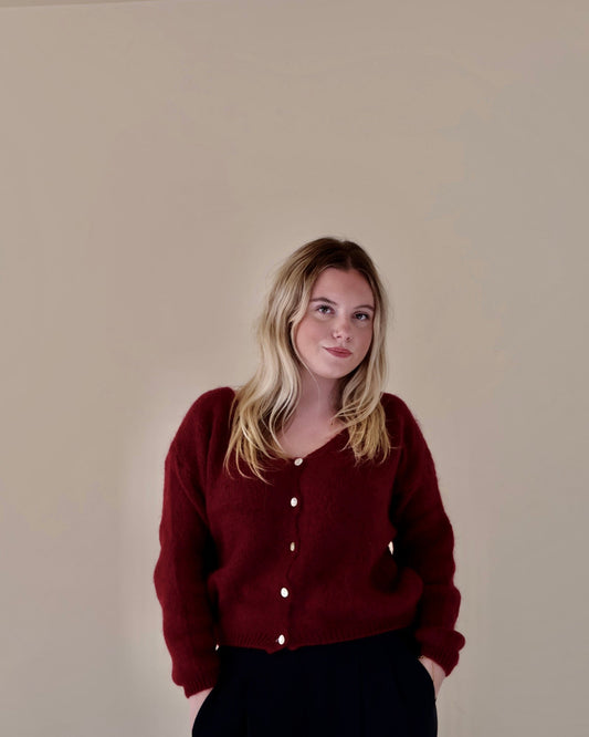 Ottilie Cardigan Wine Red 