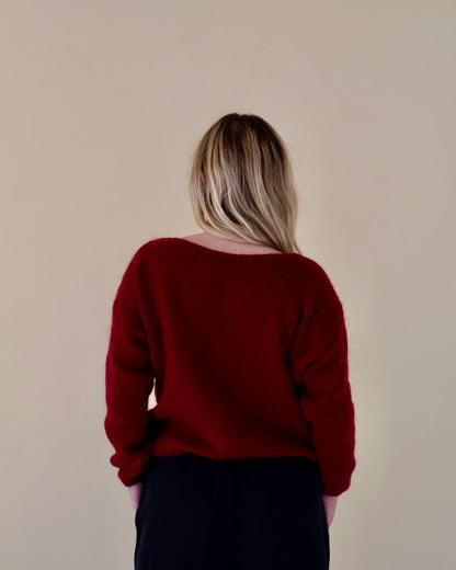 Ottilie Cardigan Wine Red 