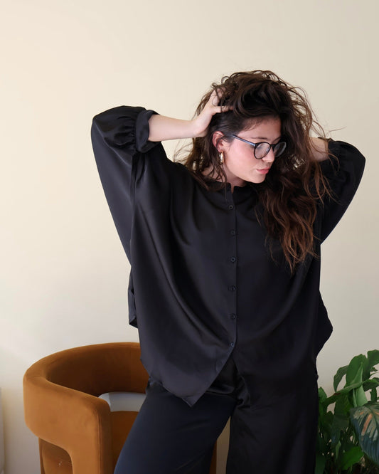 Poppy Shirt Satin Black